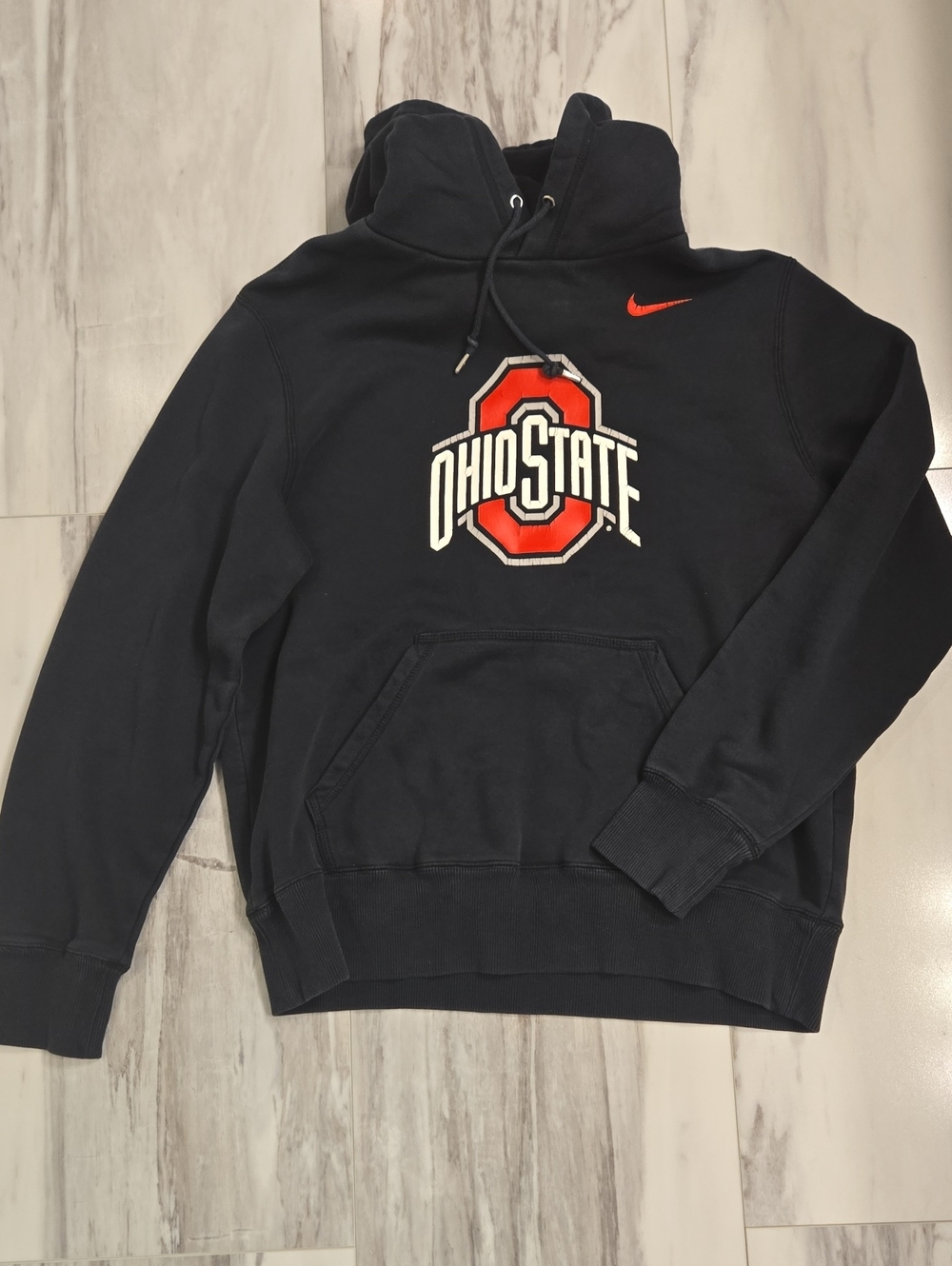 Nike Black Ohio State Logo Hoodie with Red Accents